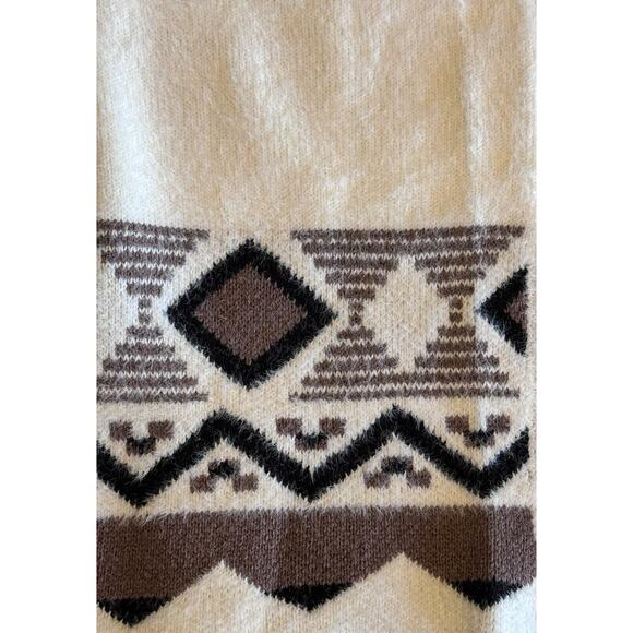 Rachael Zoe medium Cream Open Front Aztec Southwestern Style Cardigan/Sweater - Picture 10 of 11
